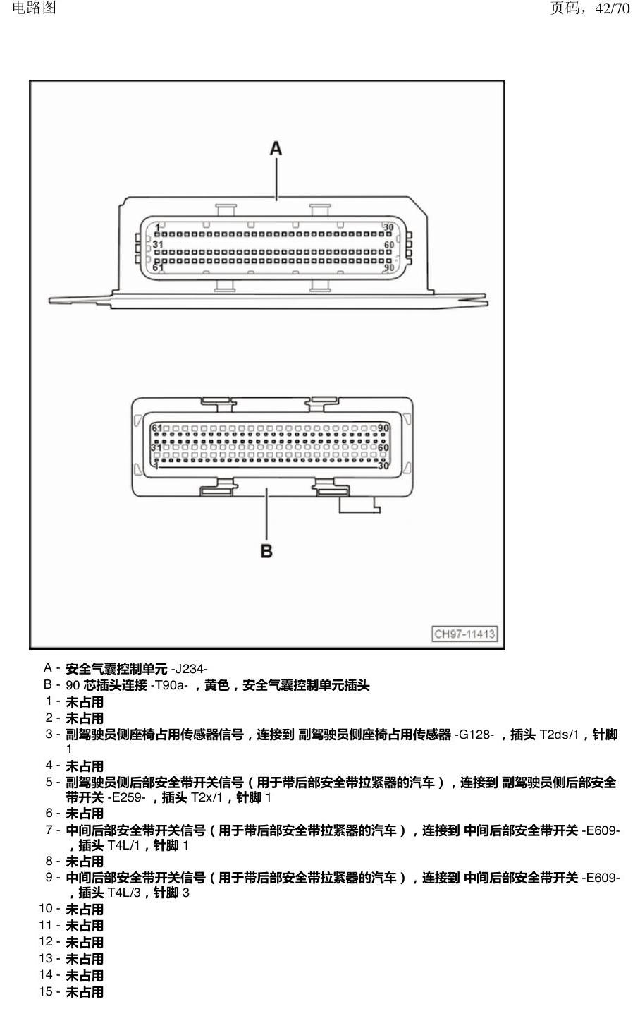 上海大众涂岳 中部控制单元 电路图