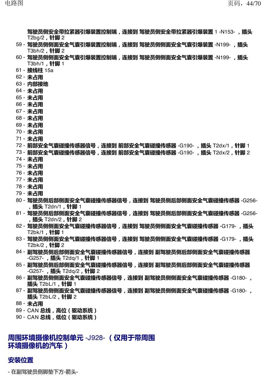 上海大众涂岳 中部控制单元 电路图