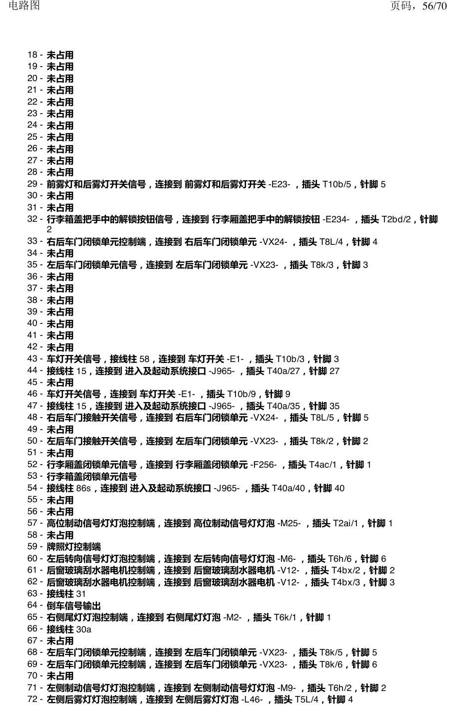 上海大众涂岳 中部控制单元 电路图