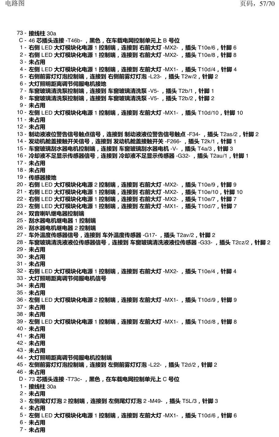 上海大众涂岳 中部控制单元 电路图
