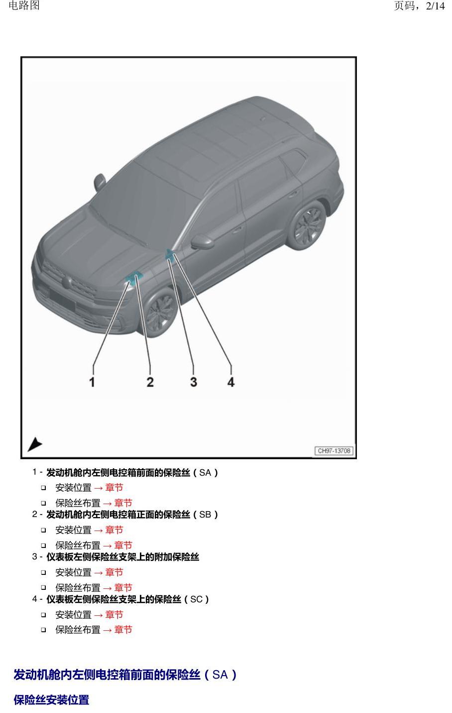 上海大众涂岳 保险丝 电路图