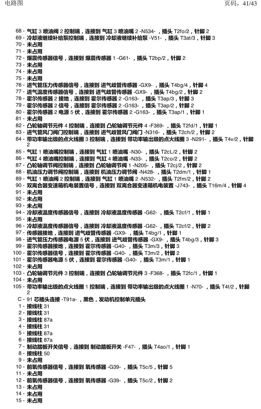 上海大众涂岳 前部控制单元 电路图