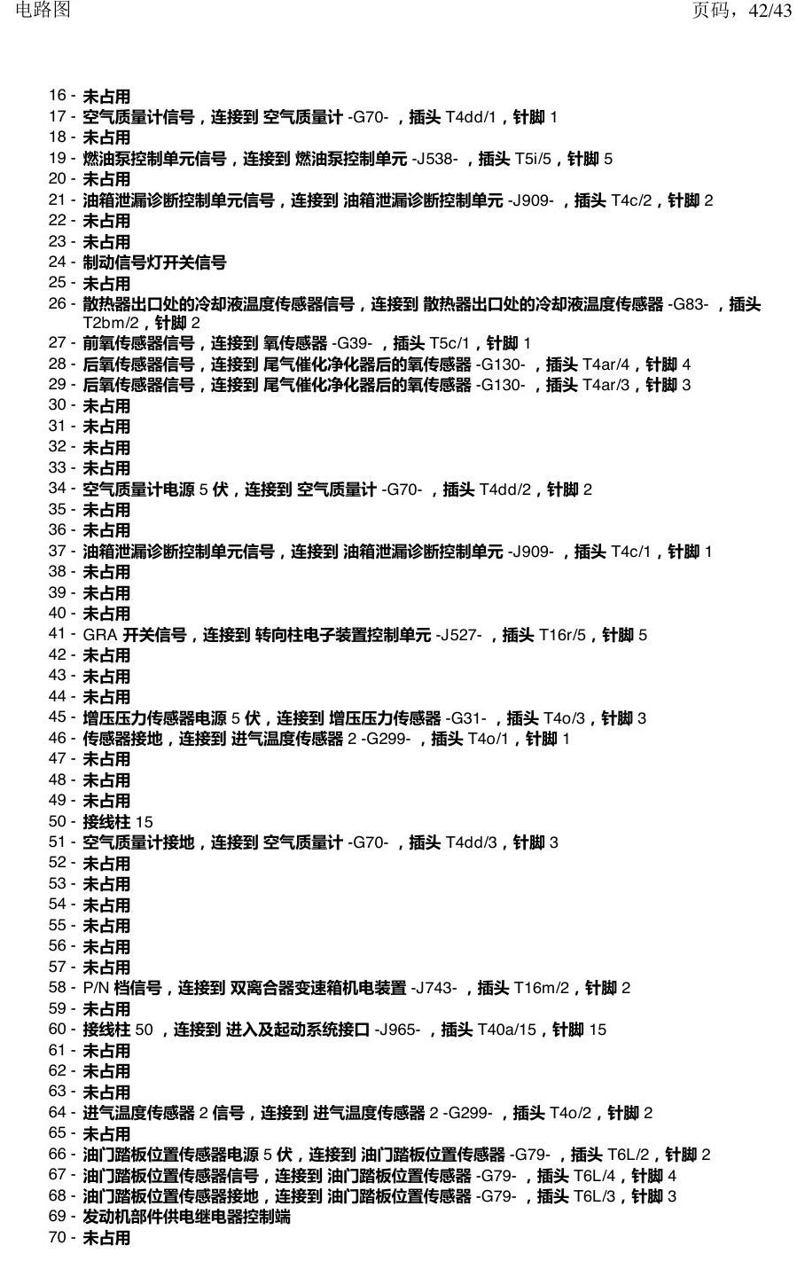 上海大众涂岳 前部控制单元 电路图