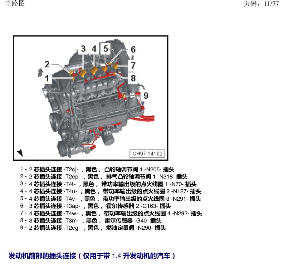 上海大众涂岳 插头 电路图