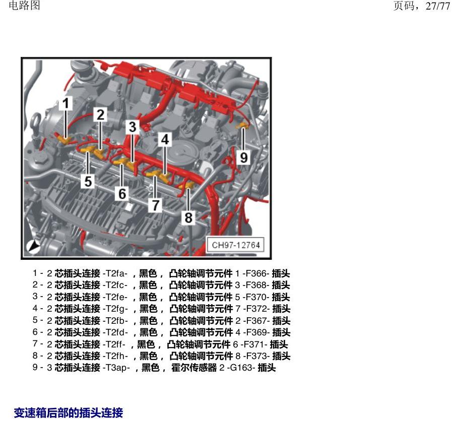 上海大众涂岳 插头 电路图