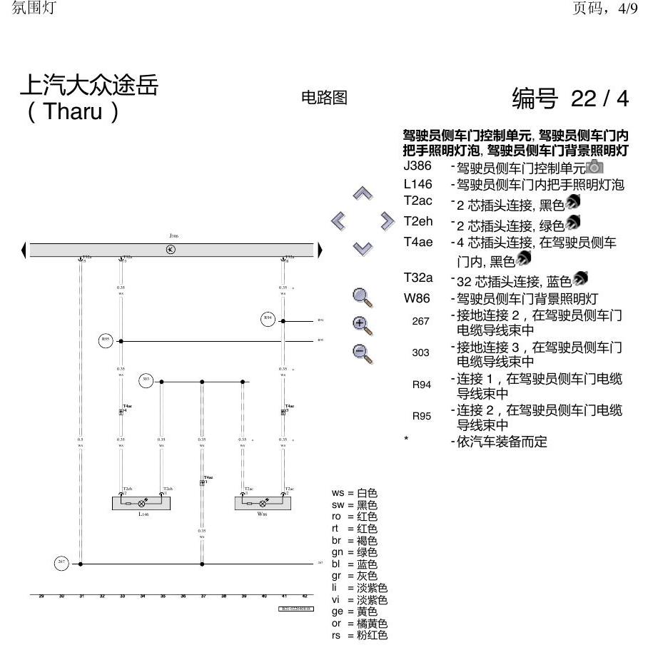 上海大众涂岳 氛围灯 电路图