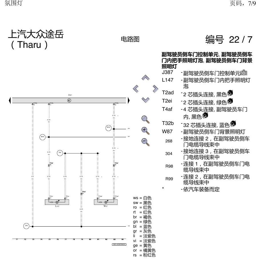 上海大众涂岳 氛围灯 电路图
