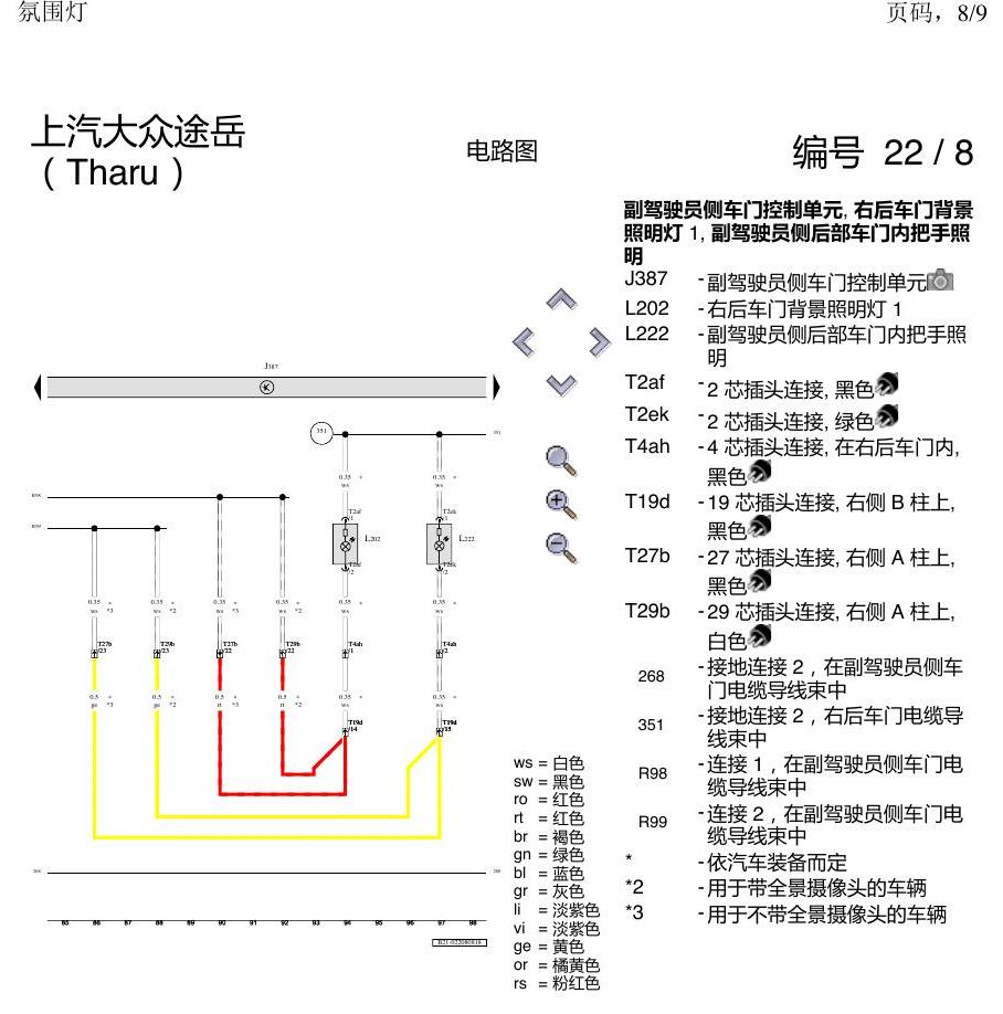 上海大众涂岳 氛围灯 电路图