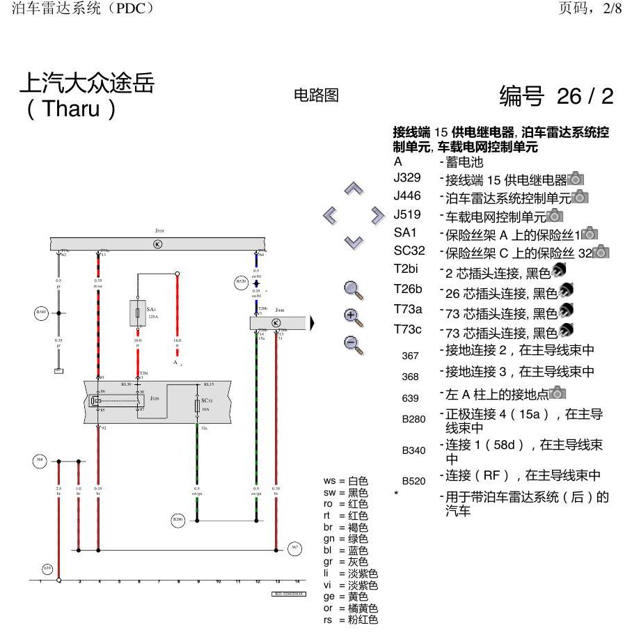 上海大众涂岳 雷达 电路图