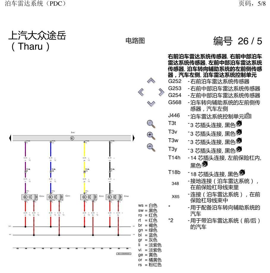 上海大众涂岳 雷达 电路图