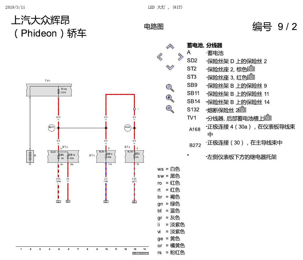上海大众辉昂 LED 大灯 8IT 电路图