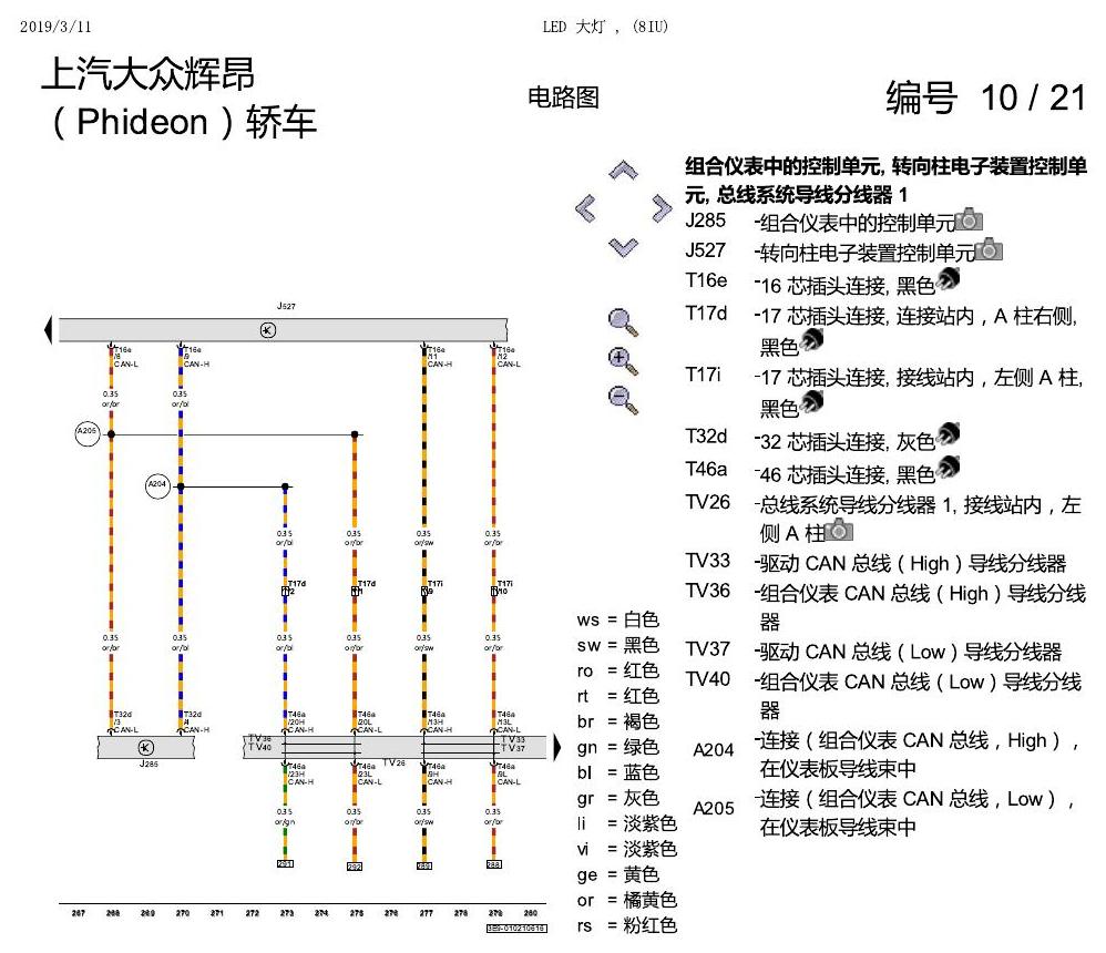 上海大众辉昂 LED 大灯 8IU 电路图