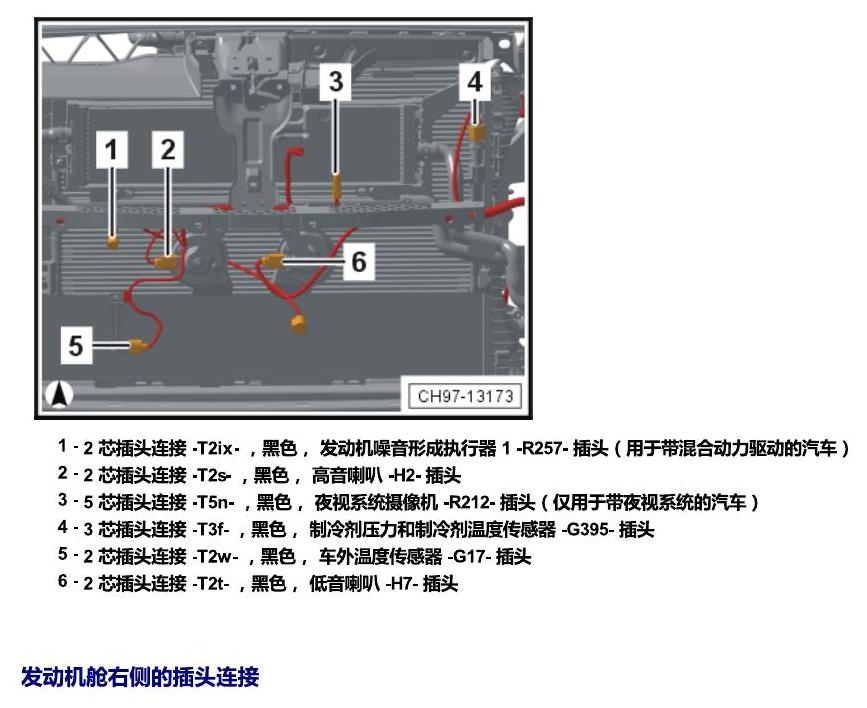 上海大众辉昂 插头 电路图