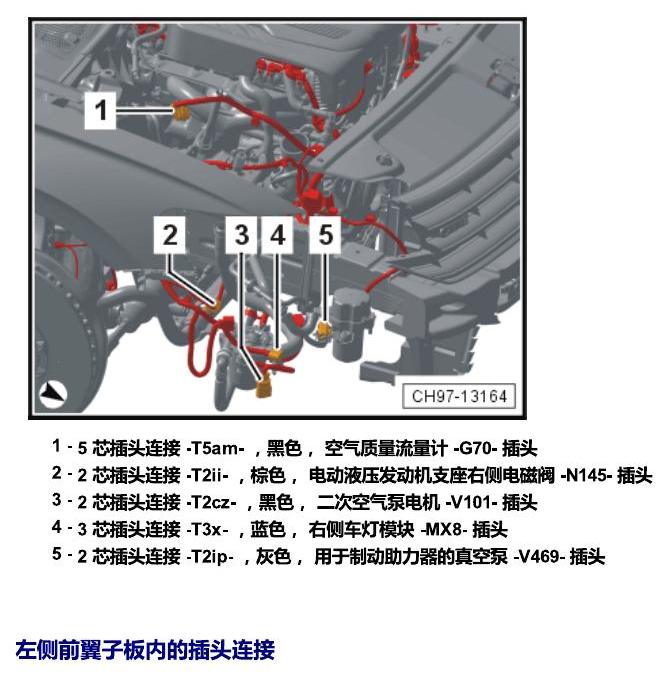 上海大众辉昂 插头 电路图