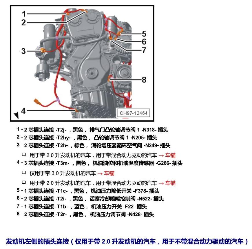 上海大众辉昂 插头 电路图