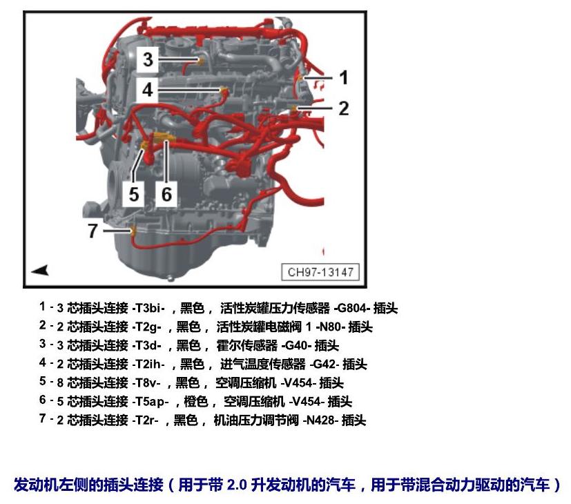 上海大众辉昂 插头 电路图