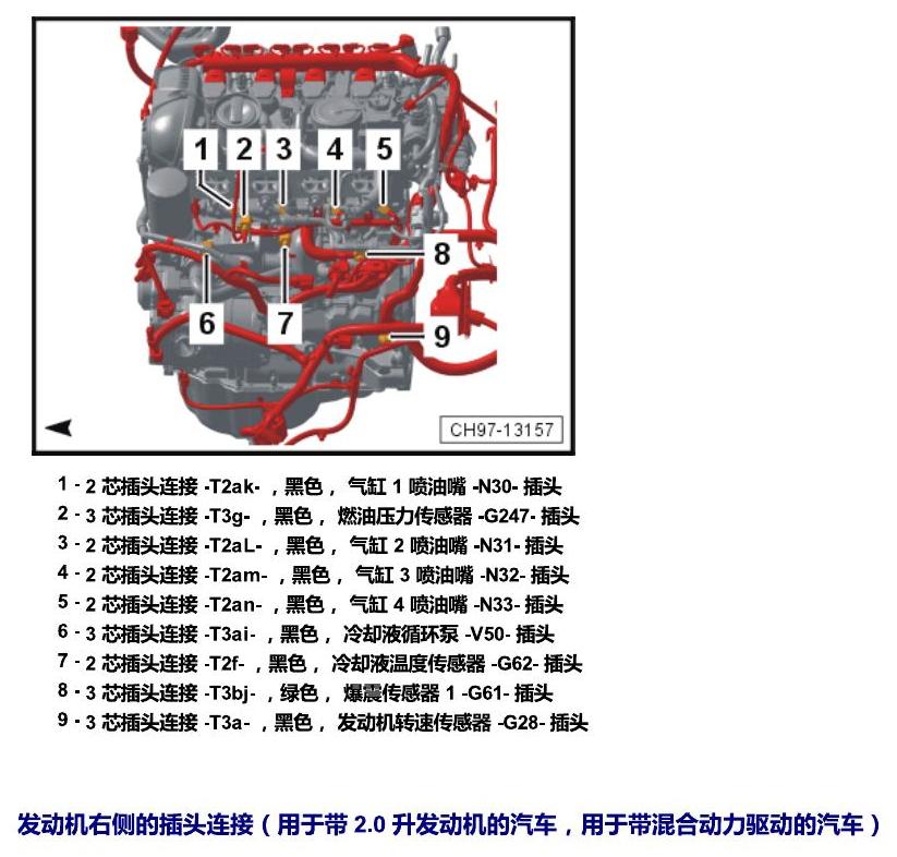 上海大众辉昂 插头 电路图