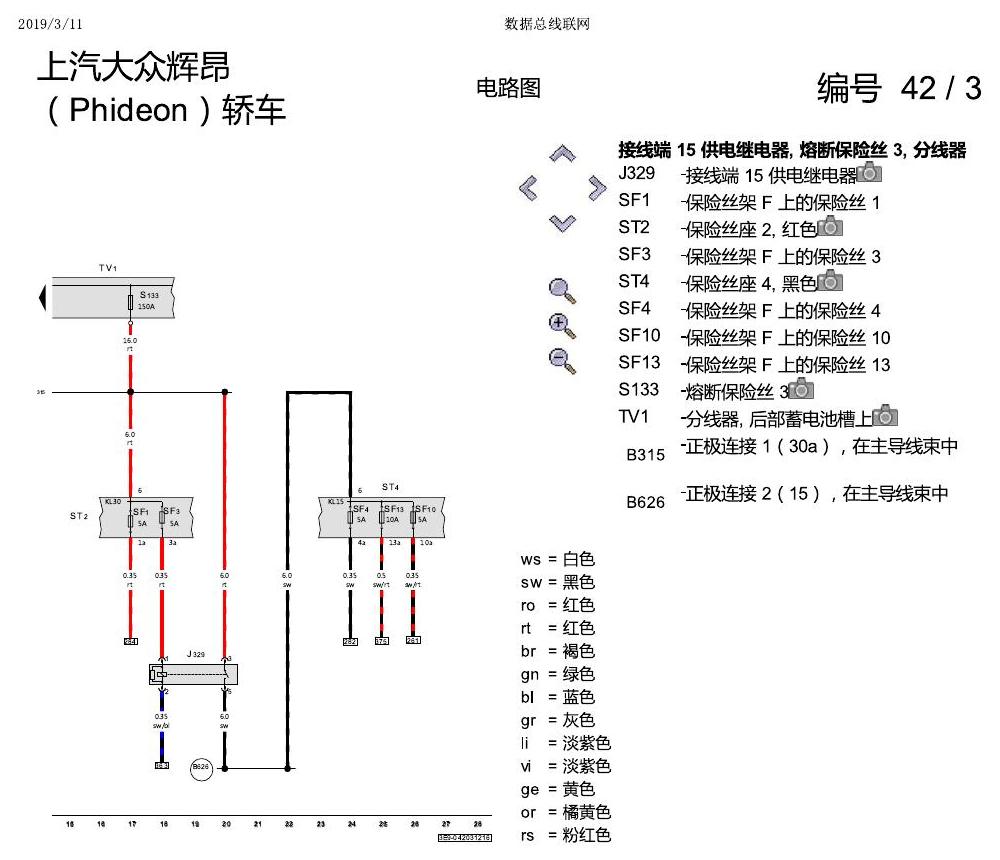 上海大众辉昂 数据总线联网 电路图