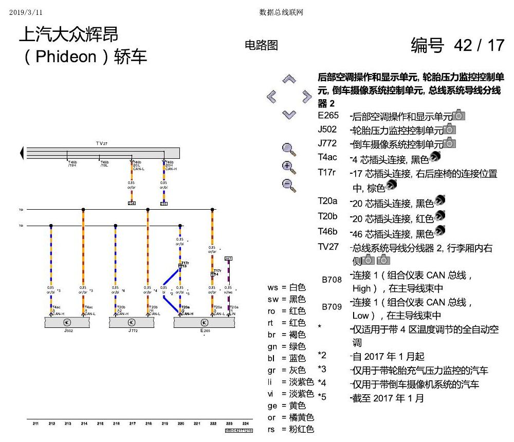 上海大众辉昂 数据总线联网 电路图