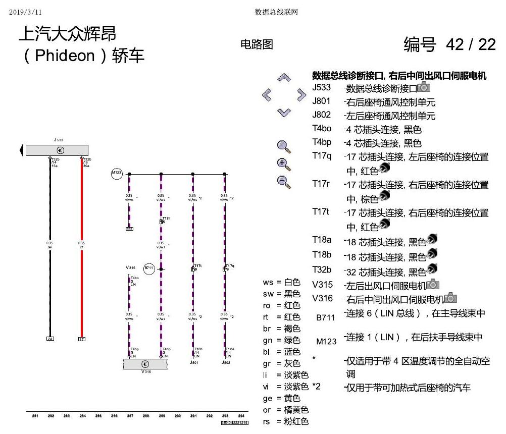 上海大众辉昂 数据总线联网 电路图