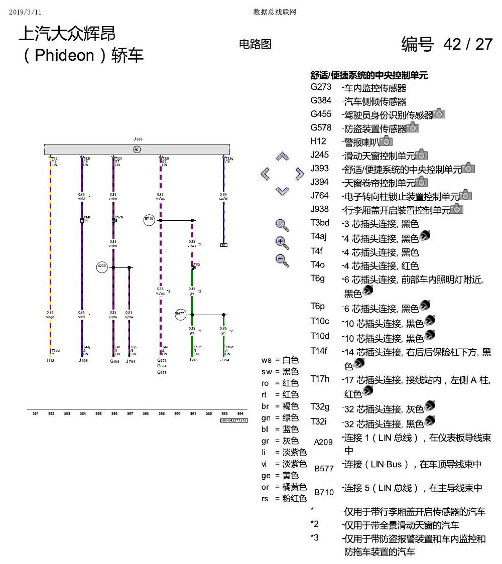 上海大众辉昂 数据总线联网 电路图