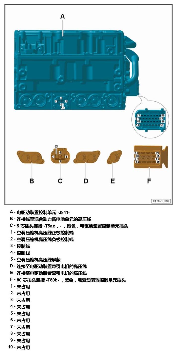 上海大众辉昂 汽车前部的控制单元 电路图