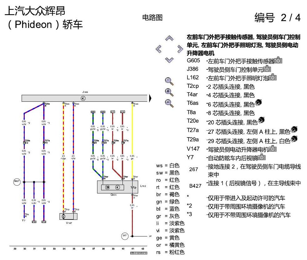 上海大众辉昂 舒适便捷系统 电路图