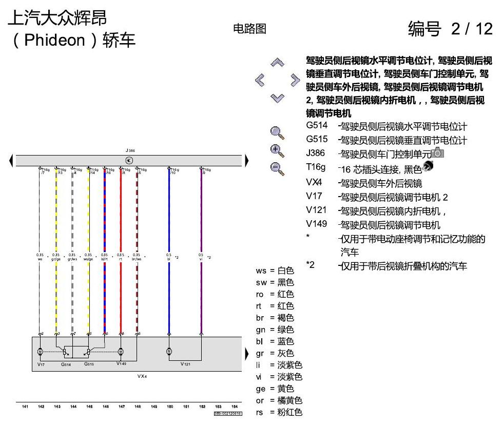 上海大众辉昂 舒适便捷系统 电路图