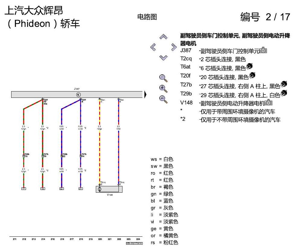 上海大众辉昂 舒适便捷系统 电路图