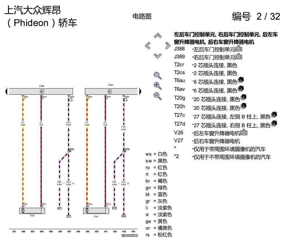 上海大众辉昂 舒适便捷系统 电路图
