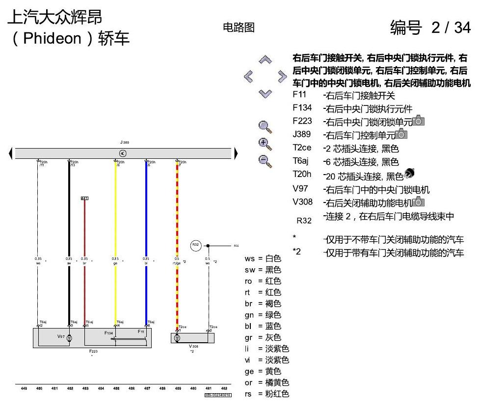 上海大众辉昂 舒适便捷系统 电路图