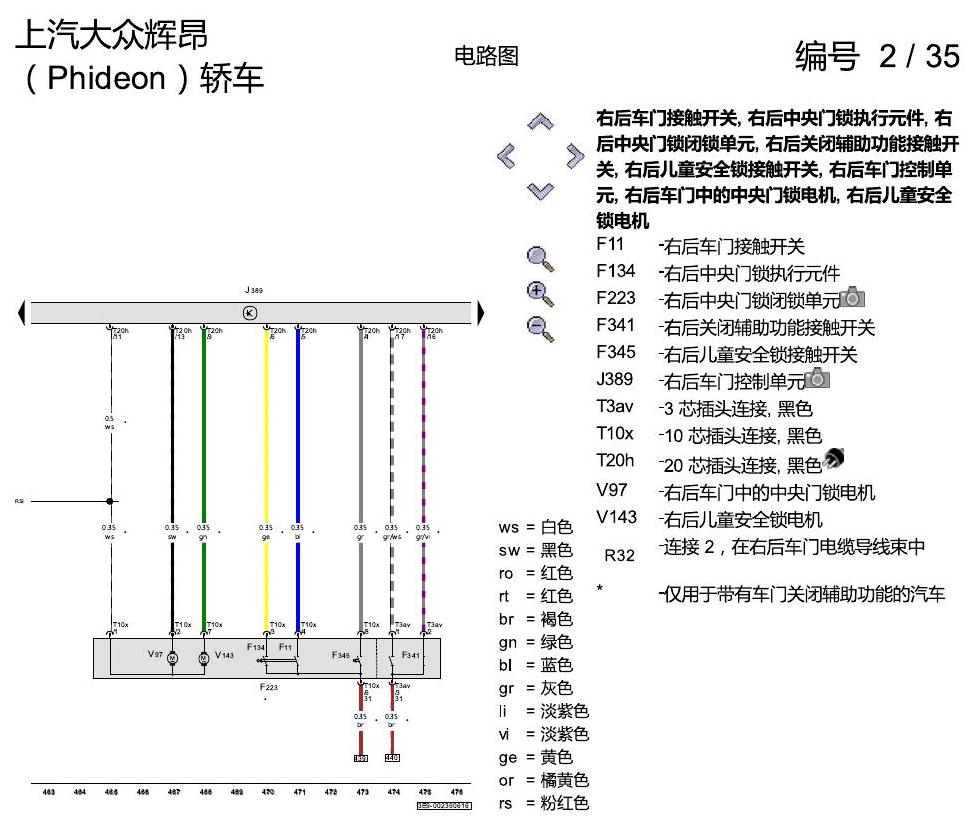 上海大众辉昂 舒适便捷系统 电路图