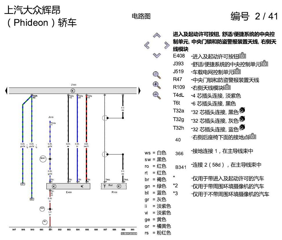 上海大众辉昂 舒适便捷系统 电路图