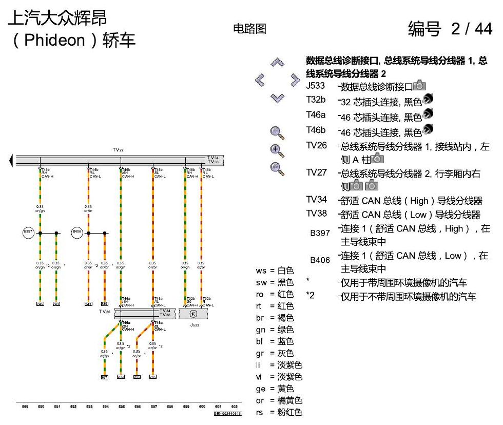 上海大众辉昂 舒适便捷系统 电路图