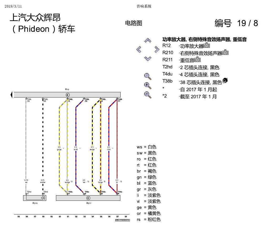 上海大众辉昂 音响系统 电路图