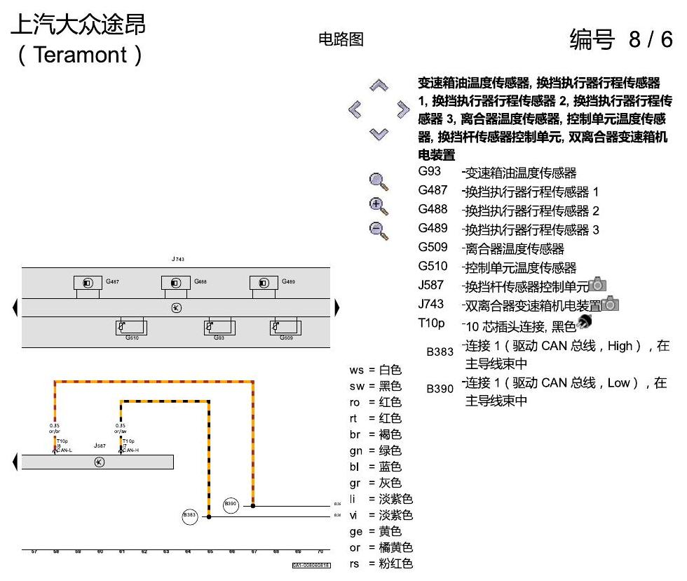 上海大众途昂 双离合器 DSG 电路图