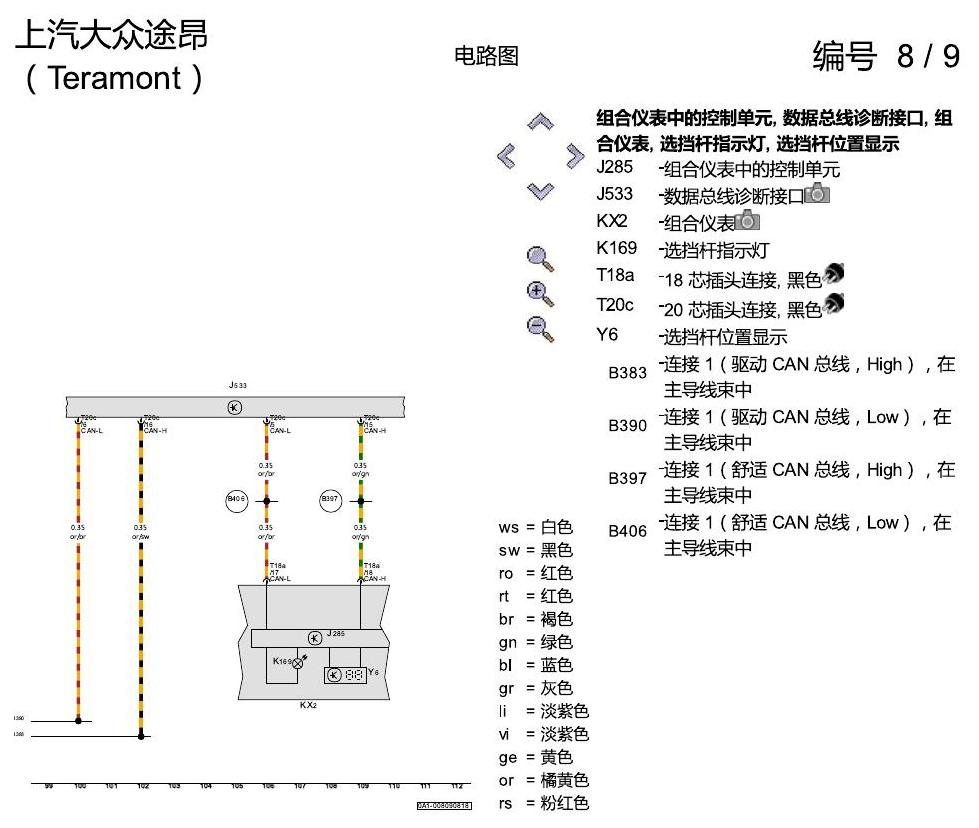 上海大众途昂 双离合器 DSG 电路图