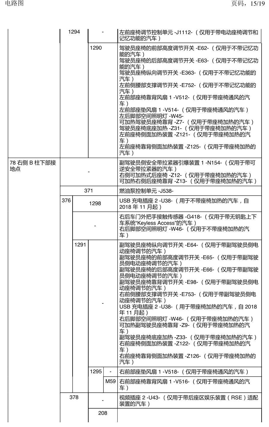 上海大众途昂 接地点 电路图