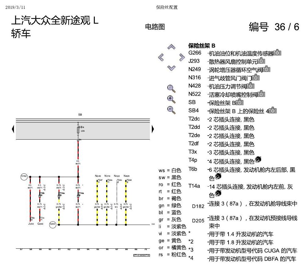 上海大众途观 保险丝配置 电路图