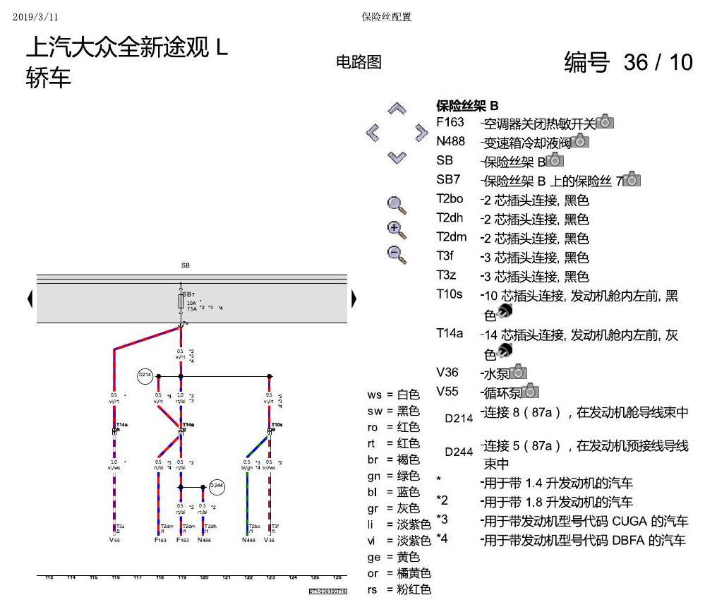 上海大众途观 保险丝配置 电路图