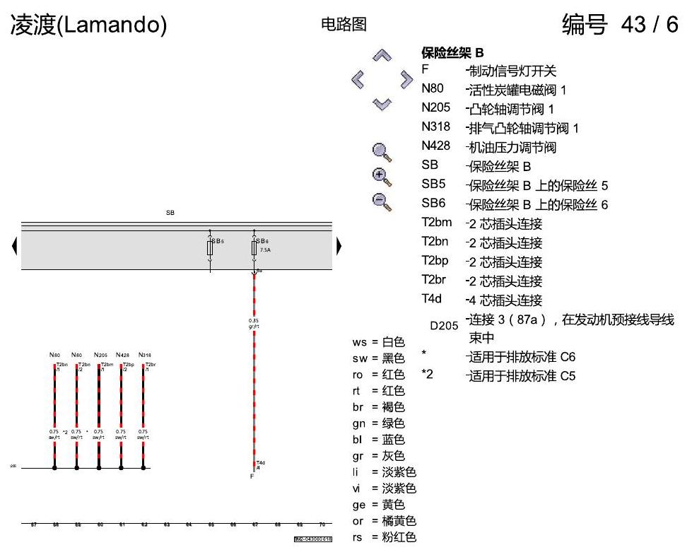 上海大众零度19款补充 保险丝配置 2018年6月起 电路图