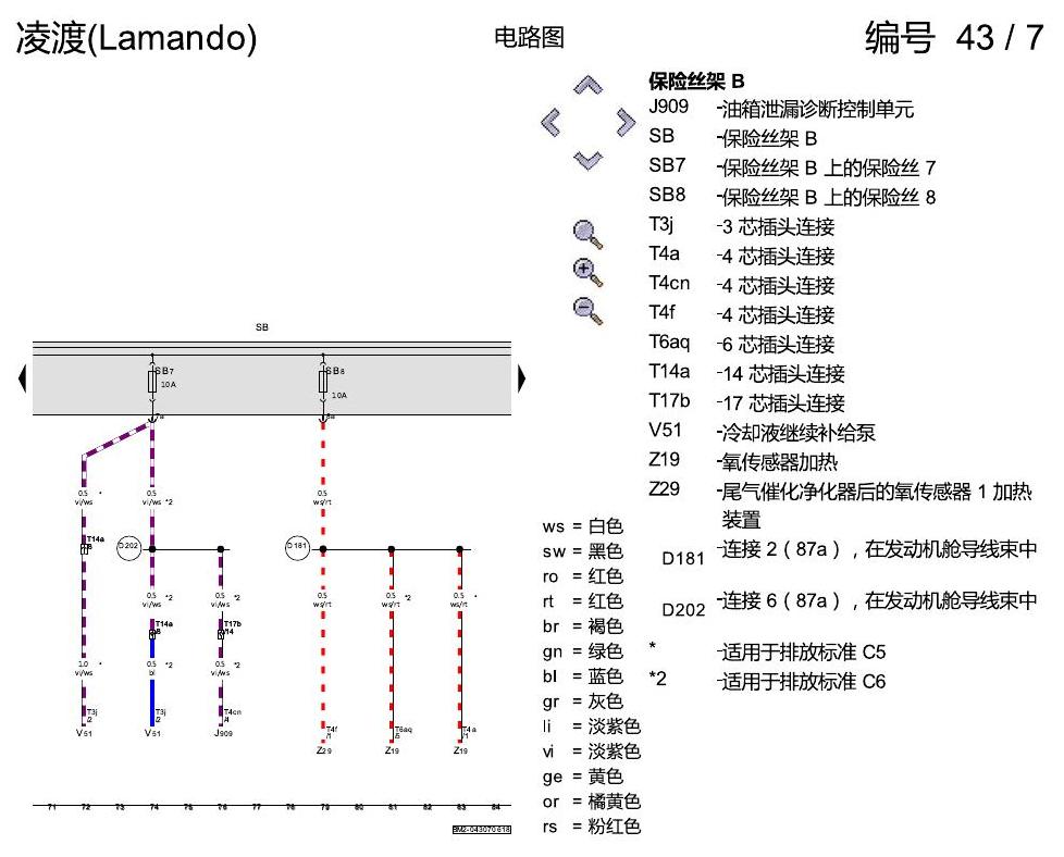 上海大众零度19款补充 保险丝配置 2018年6月起 电路图