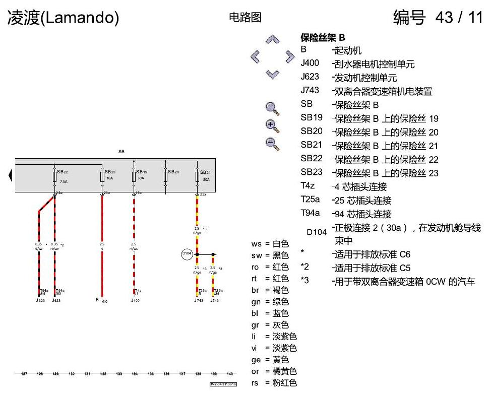 上海大众零度19款补充 保险丝配置 2018年6月起 电路图