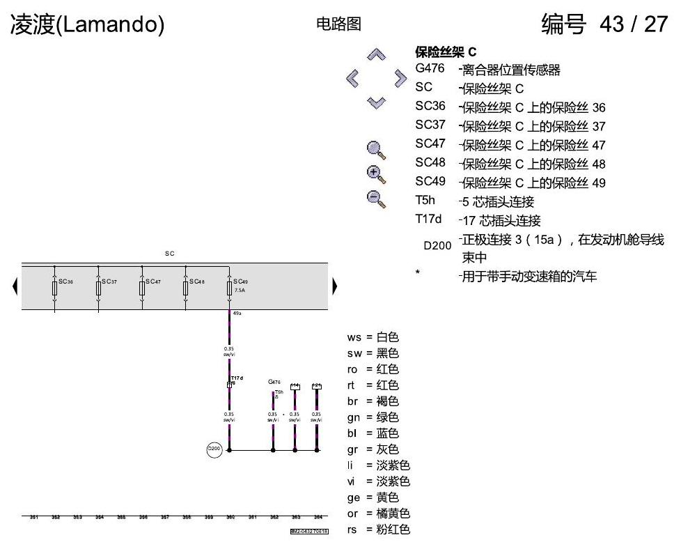 上海大众零度19款补充 保险丝配置 2018年6月起 电路图