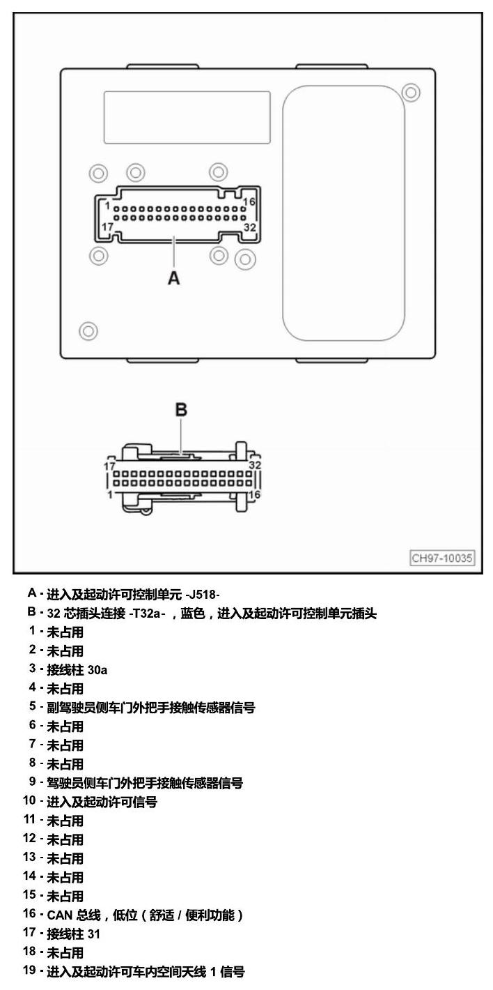 上海大众零度19款补充 车内空间的控制器 电路图