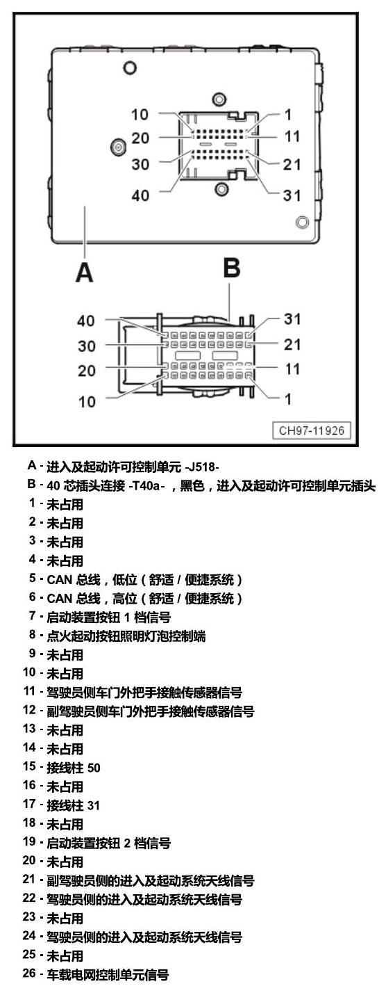 上海大众零度19款补充 车内空间的控制器 电路图