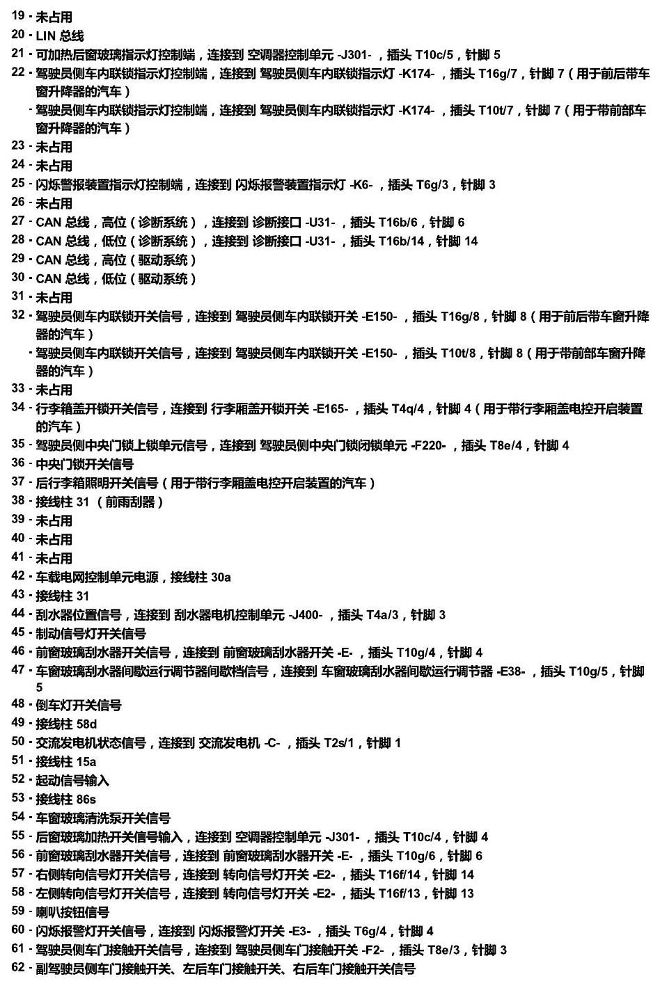 斯柯达18款新锐 安装位置 汽车中部的控制单元 电路图