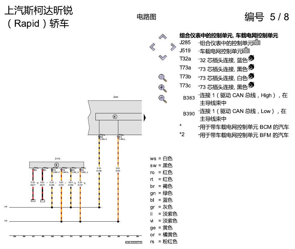 斯柯达18款新锐 防抱死制动系统(ABS) 电路图