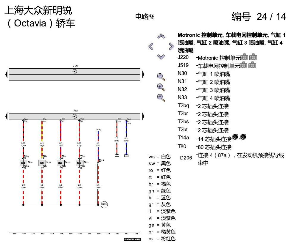 斯柯达明锐 1.6 升汽油发动机 , CLRA,CPJA 电路图