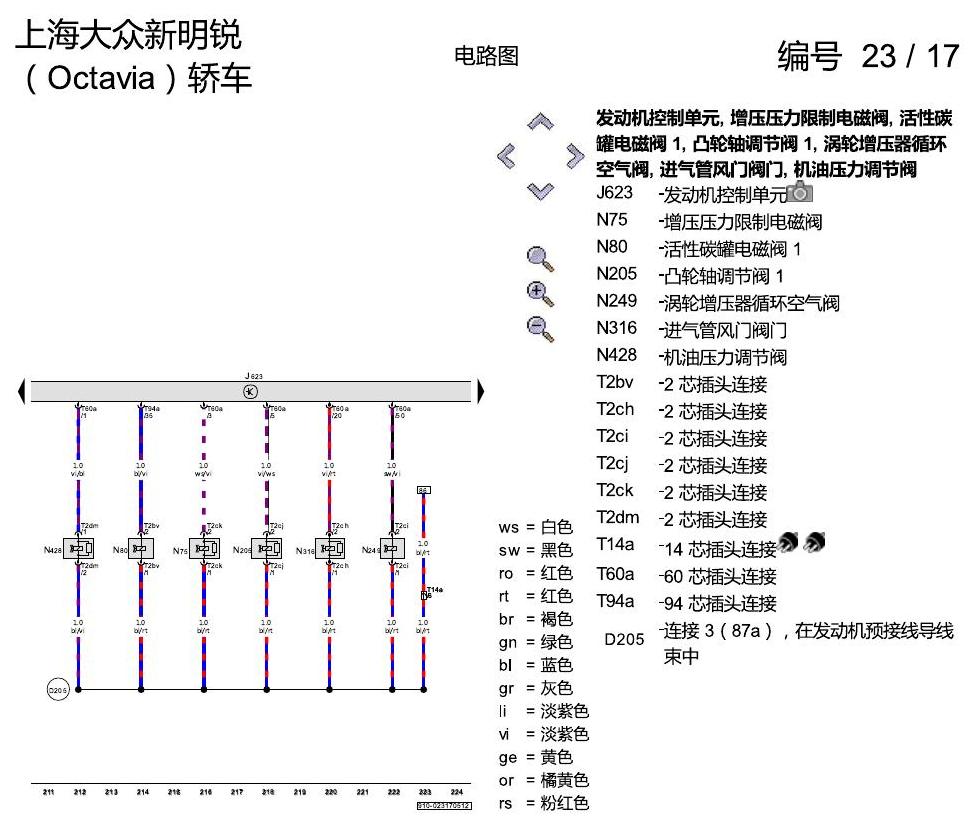 斯柯达明锐 1.8 升汽油发动机 , CEAA 电路图